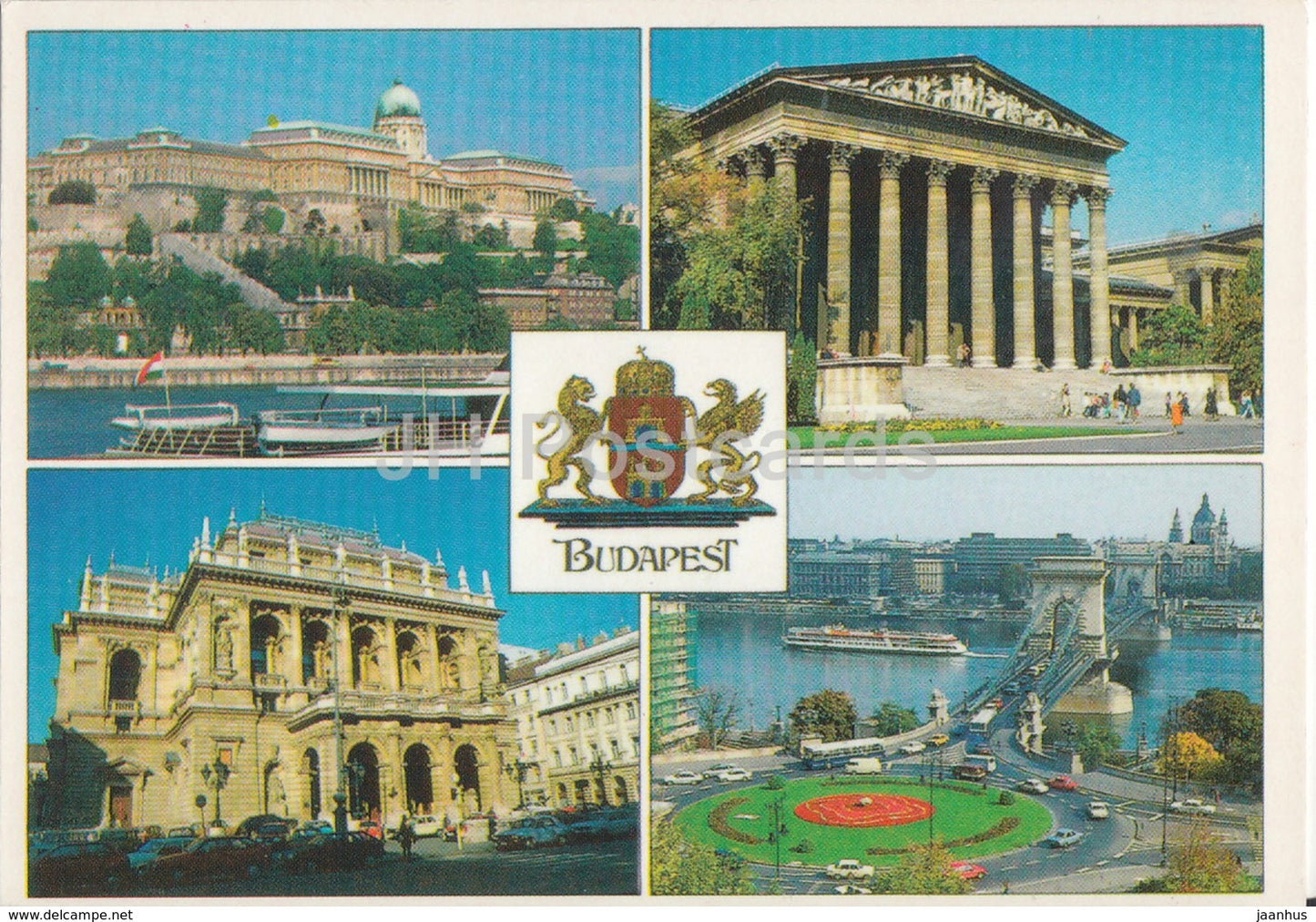 Budapest - view - panorama - bridge - castle hill - architecture - 2003 - Hungary - used - JH Postcards