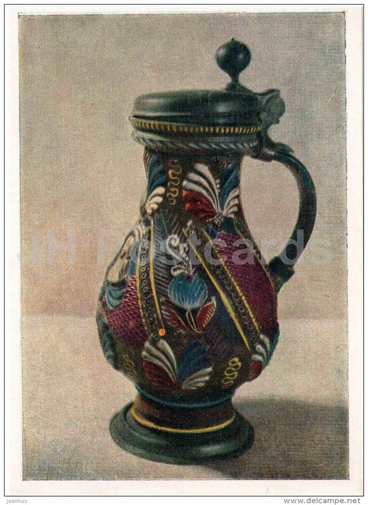 pitcher with floral ornaments - Arts and Crafts of Germany - 1956 - Russia USSR - unused - JH Postcards