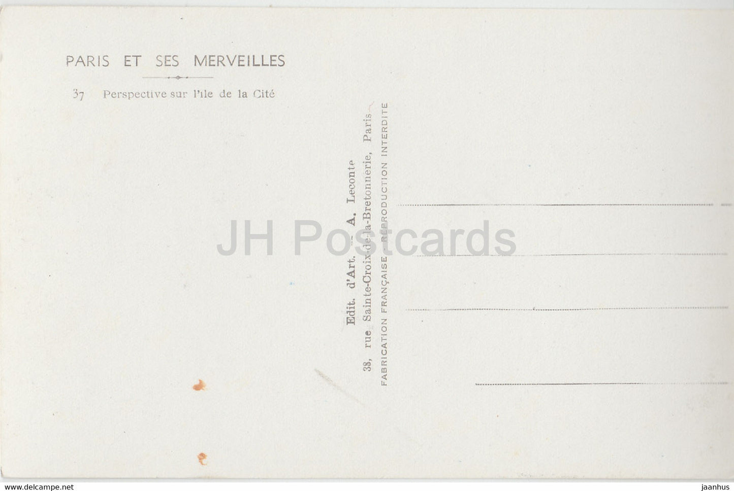 Paris Et Ses Merveilles - Perspective sur l'Ile de la Cite - 37 - old postcard - France - unused