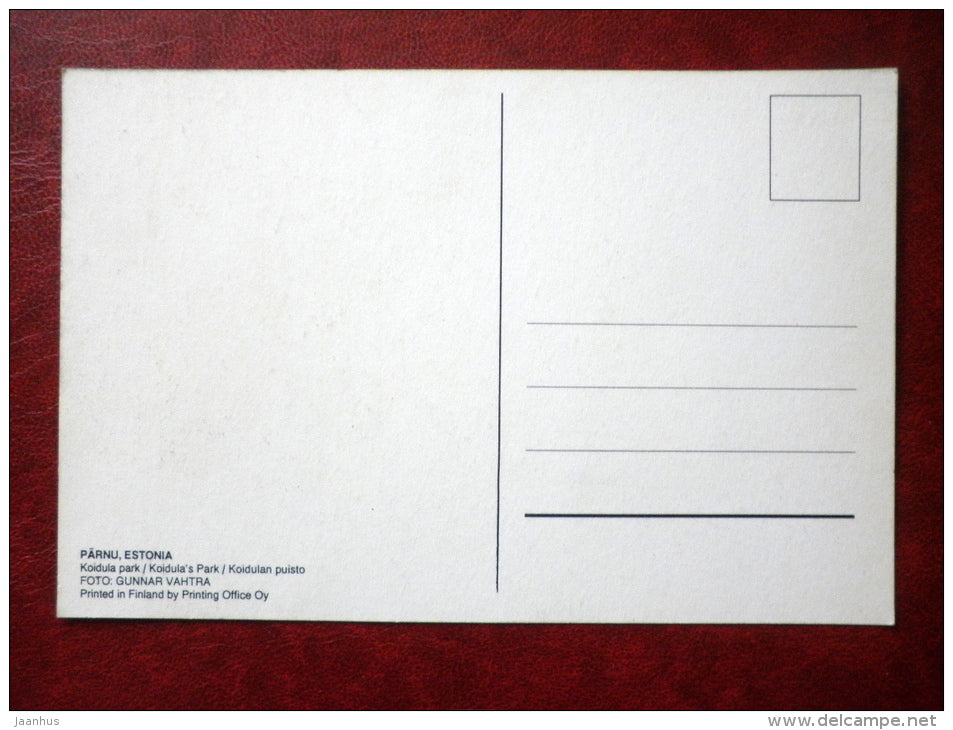 Koidula`s Park - Pärnu - Estonia - unused - JH Postcards