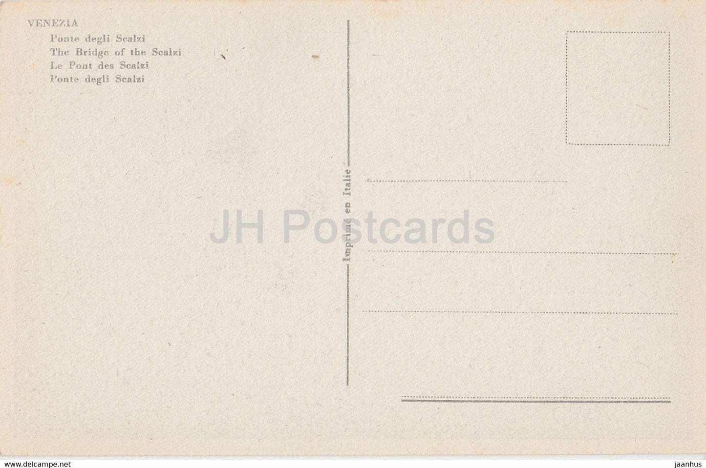 Venezia - Vendig - Venice - Ponte degli Scalzi - bridge - old postcard - Italy - unused