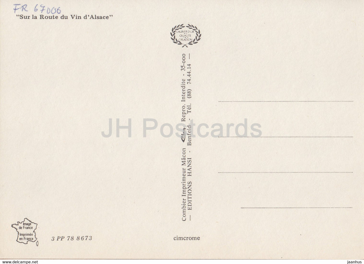 Sur la Route du Vin d'Alsace - Riquewihr - Obernai - Dambach La Ville - Colmar - wine - multiview - France - used