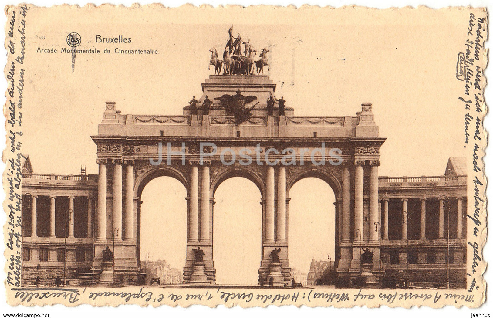 Bruxelles - Brussels - Arcade Monumentale du Cinquantenaire - old postcard - 1929 - Belgium - used - JH Postcards