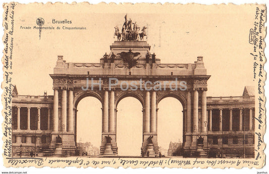 Bruxelles - Brussels - Arcade Monumentale du Cinquantenaire - old postcard - 1929 - Belgium - used - JH Postcards