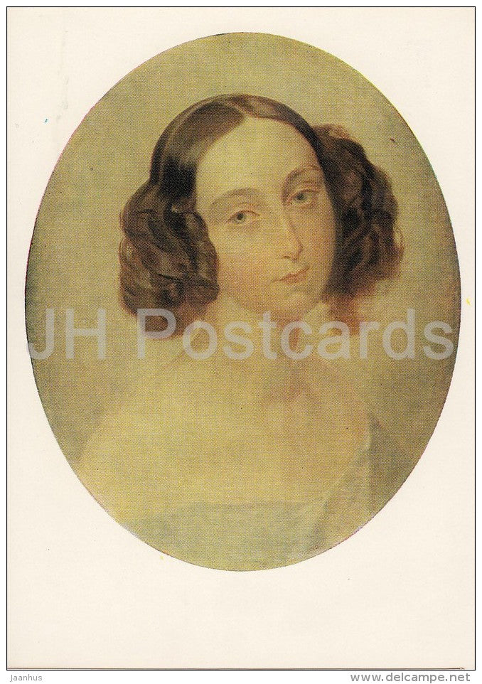 painting by K. Bryullov - Portrait of Grand Duchess Olga Nikolayevna , 1837 - Russian art - 1974 - Russia USSR - unused - JH Postcards