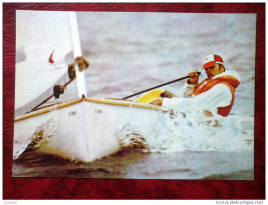 International Finn class  - sailing boat - 1980 - Estonia USSR - unused - JH Postcards