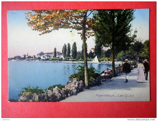 Les Quais - Montreux - 10012 - old postcard - Switzerland - unused - JH Postcards