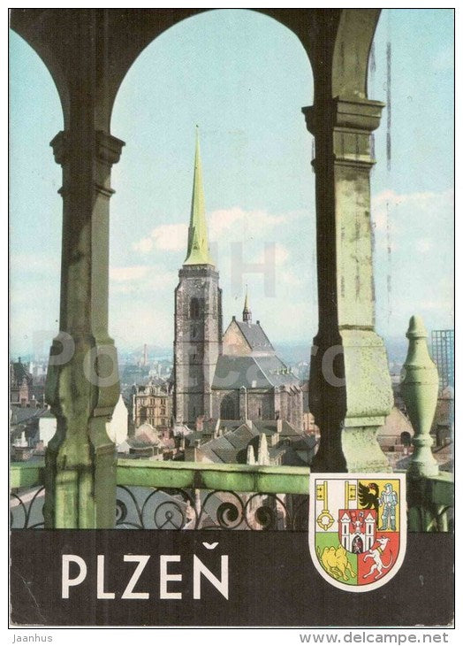 Plzen - St. Bartholomew´s Church - Czechoslovakia - Czech - used 1969 - JH Postcards