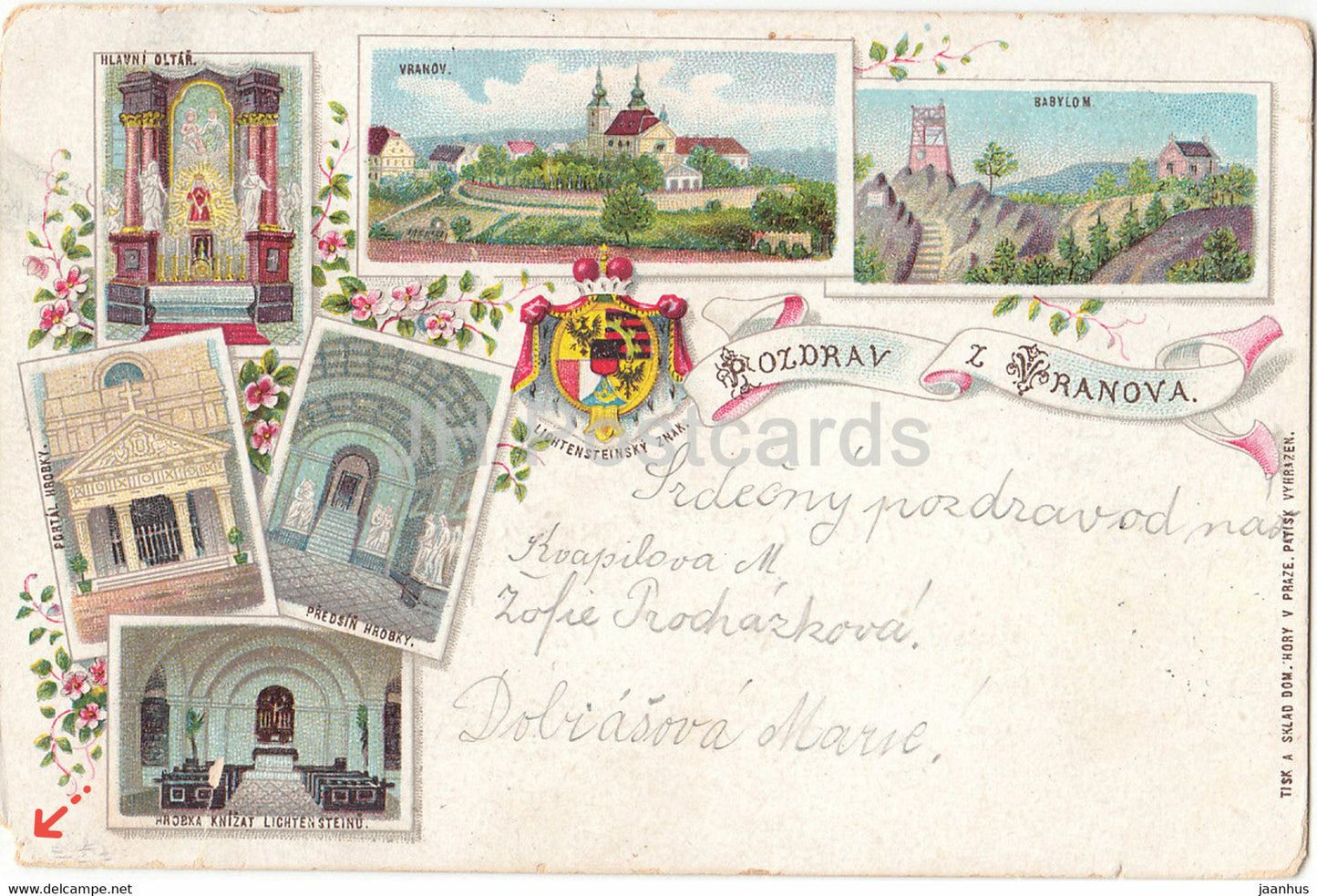 Pozdrav z Vranova - Vranov - old postcard - 1900 - Czech Republic - used - JH Postcards