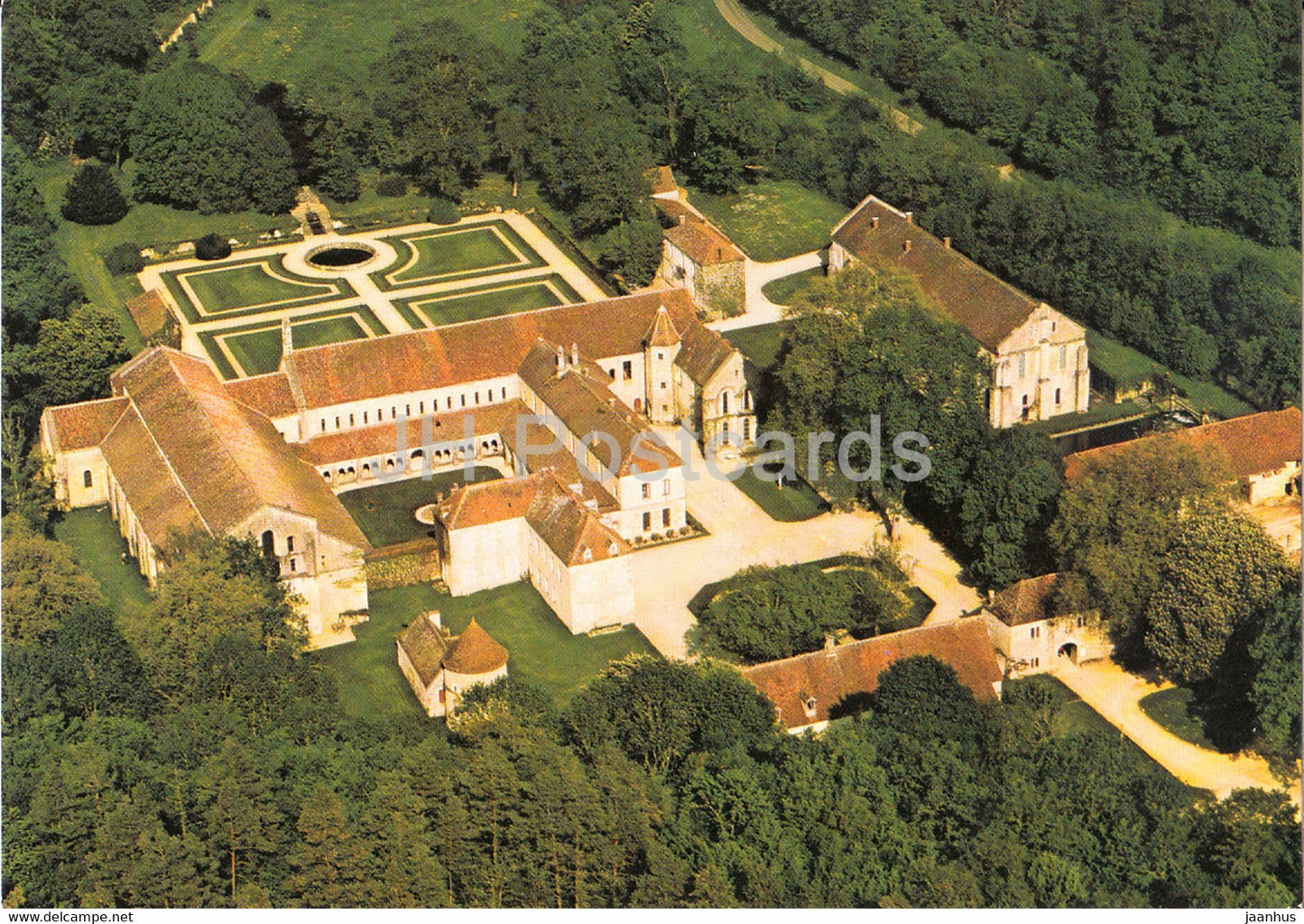 Abbaye de Fontenay - Abbaye Cistercienne fondee par Saint Bernard - Vue Aerienne - 12489 - France - unused - JH Postcards