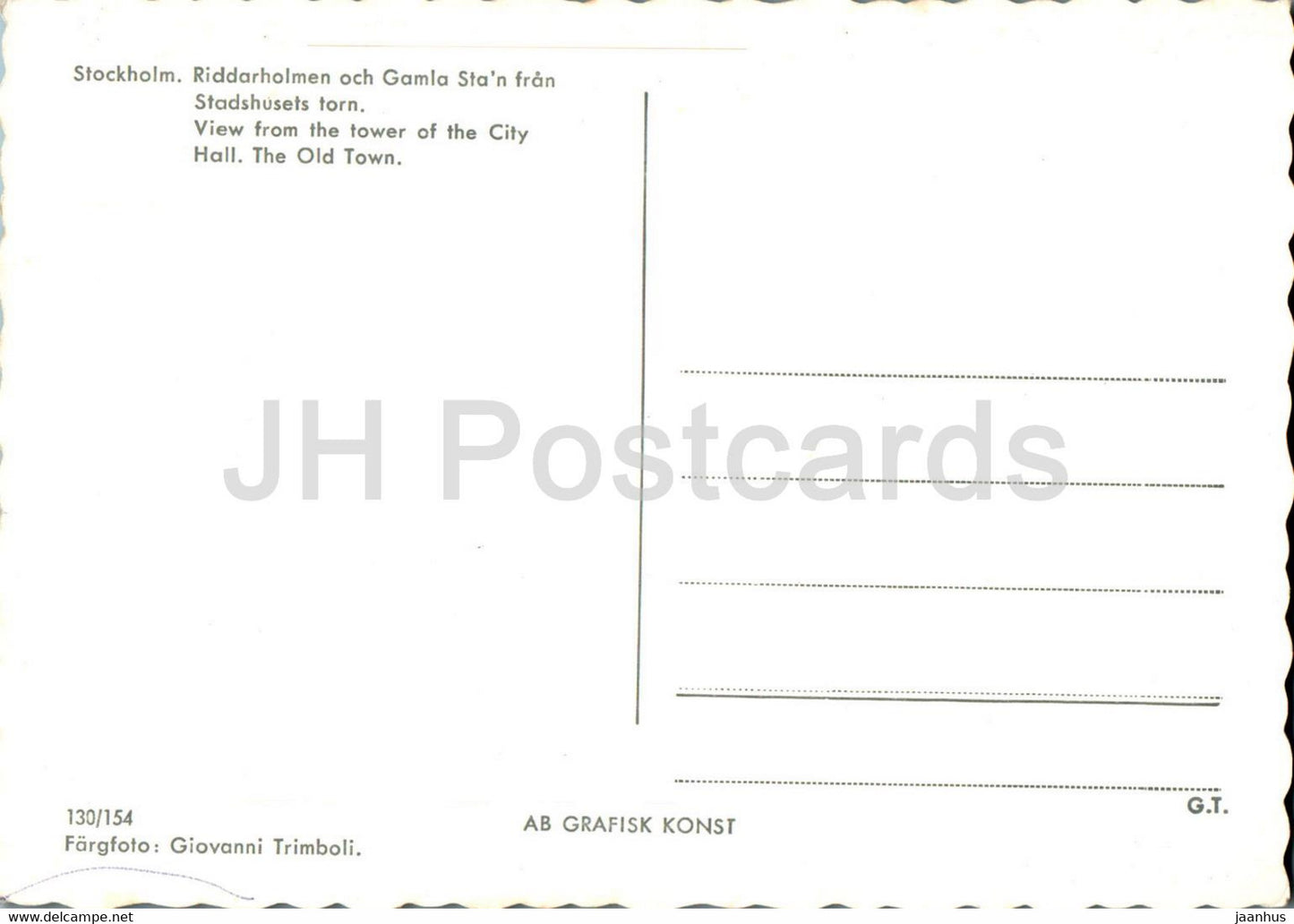 Stockholm - Riddarholmen och Gamla Sta'n fran Stadshusets torn - Old Town - 130/154 - Sweden - unused