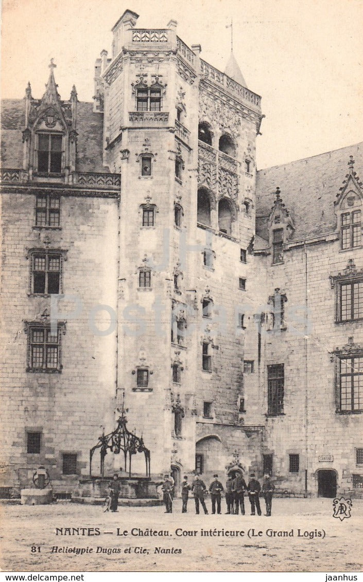 Nantes - Le Chateau - Cour Interieure - Le Grand Logis - 81 - old postcard - France - unused