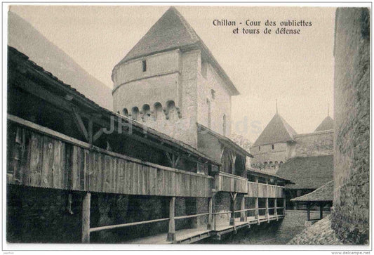 Chateau de Chillon - Cour des oubliettes et tours de defense - castle - 362 G. Anderegg - Switzerland - unused - JH Postcards