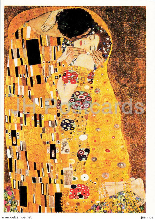 painting by Gustav Klimt - Der Kuss - Austrian art - Austria - unused - JH Postcards
