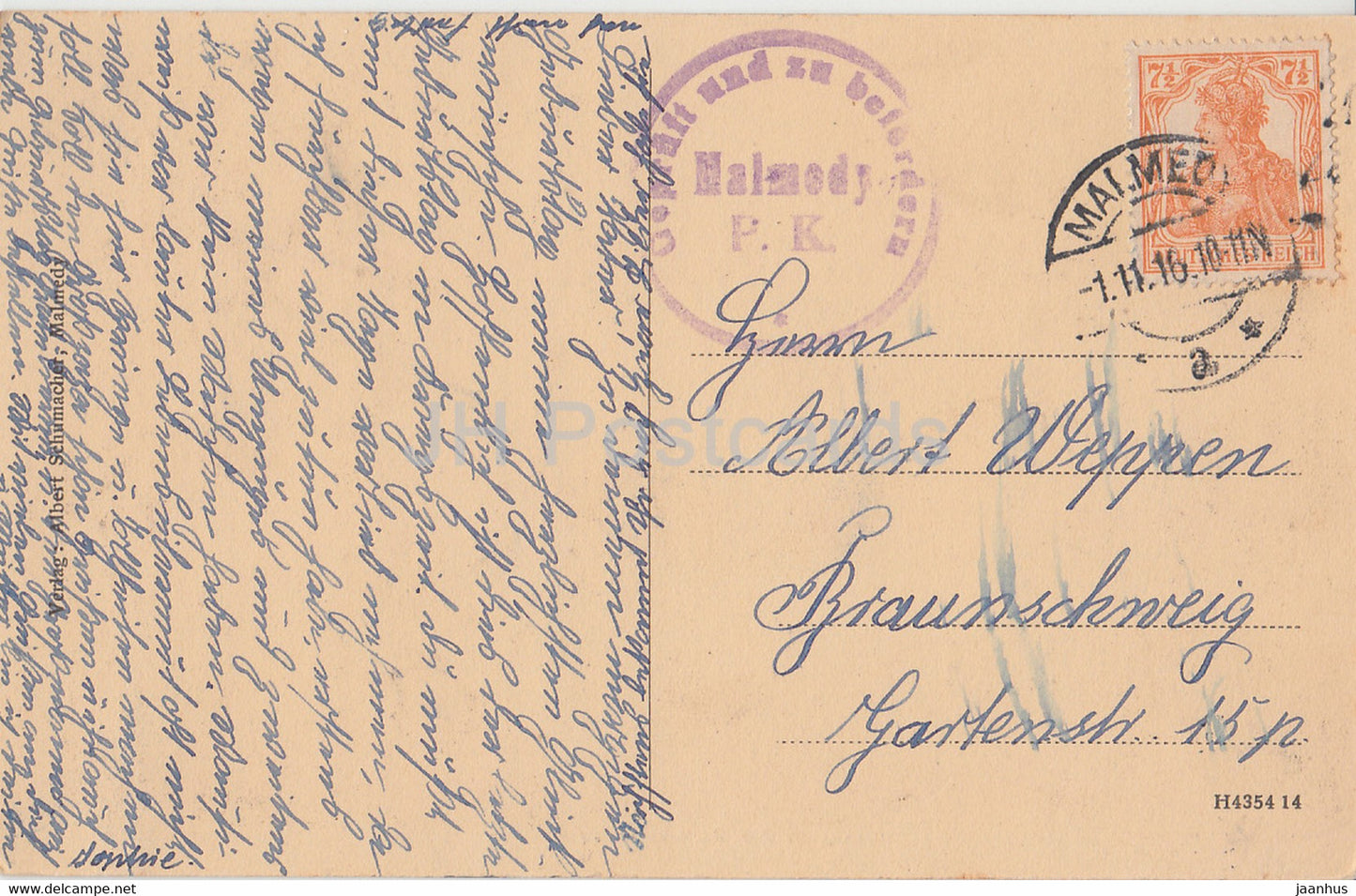 Malmedy - Panorama von Bernister aus gesehen - old postcard - 1916 - Belgium - used