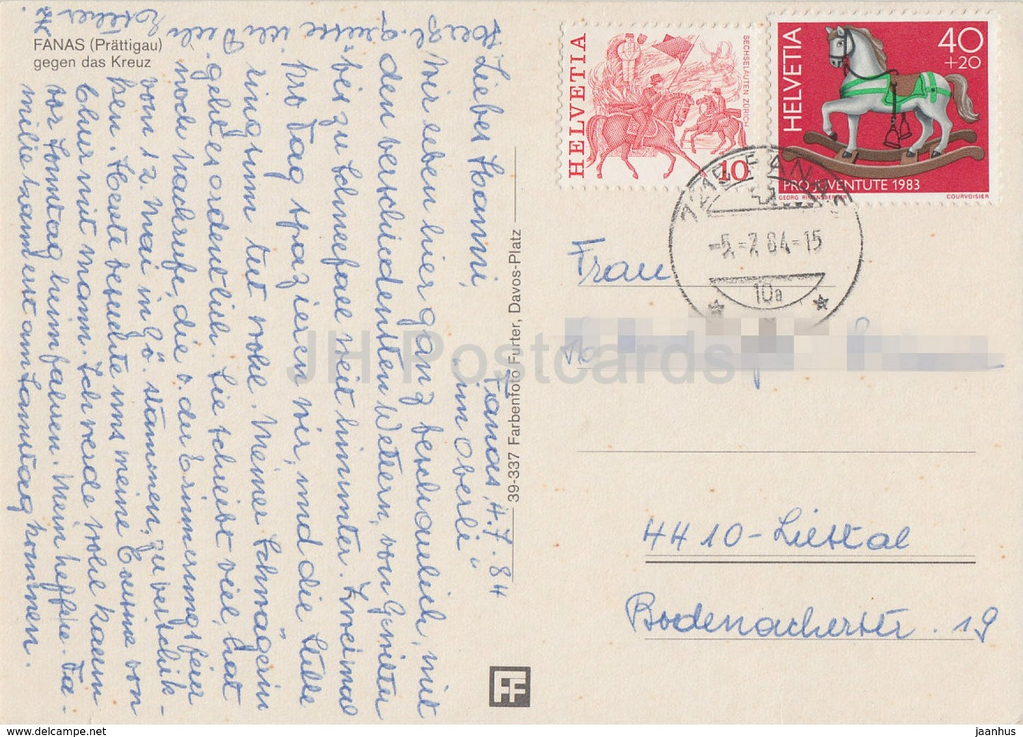 Fanas - Prattigau - gegen das Kreuz - 1984 - Switzerland - used