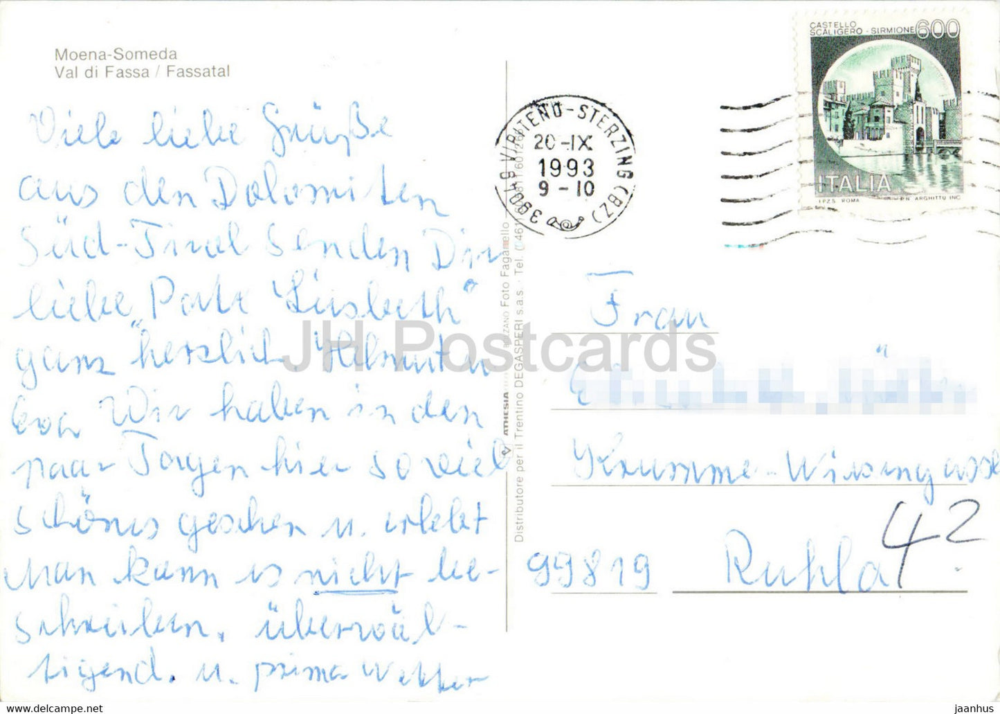 Moena Someda - Val di Fassa - Fassatal - 1993 - Italie - d'occasion