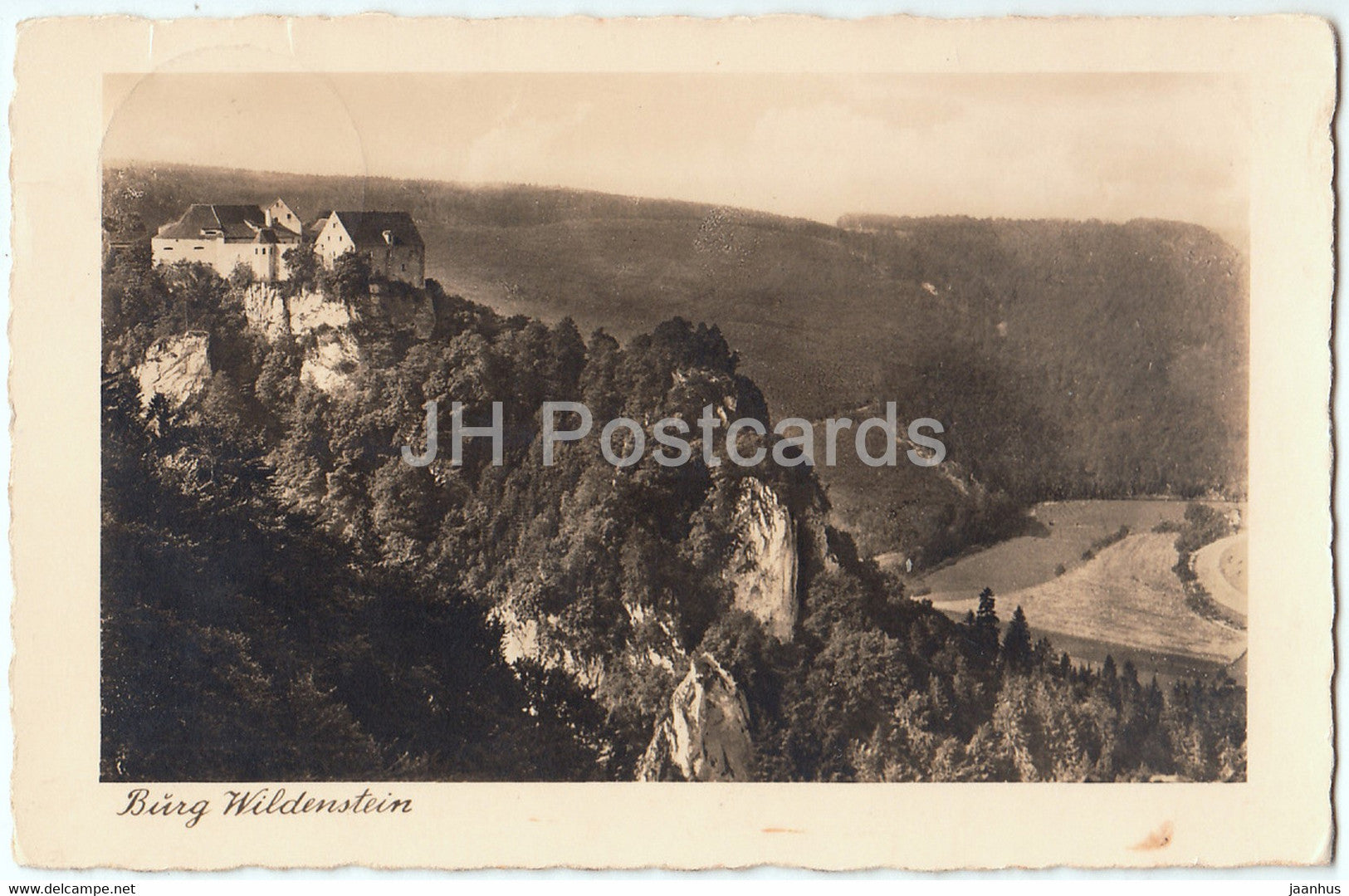 Burg Wildenstein i Donautal - old postcard - 1937 -Germany - used - JH Postcards