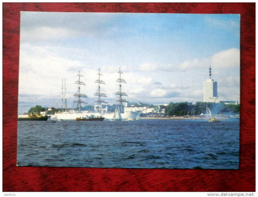 Arhangelsk - barque Sedov in the port of Arkhangelsk - ship - 1985 - Russia - USSR - unused - JH Postcards