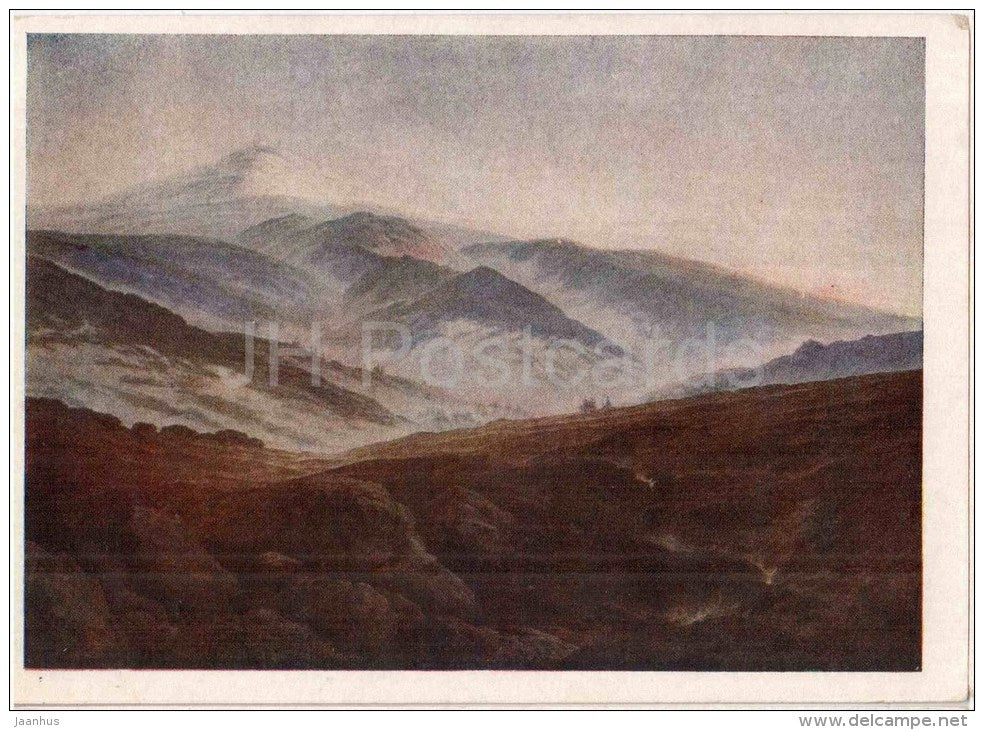 painting by Caspar David Friedrich - Giant Mountains - german art  - unused - JH Postcards