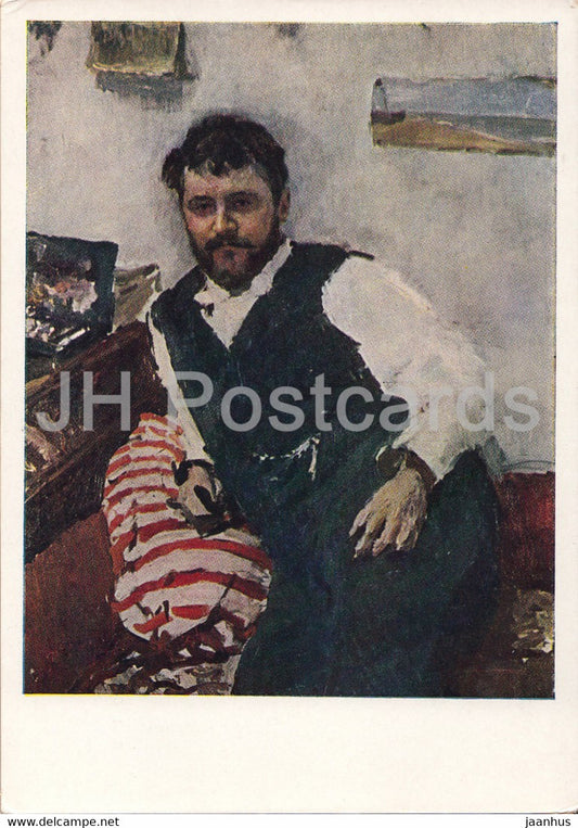 painting by V. Serov - Portrait of K. Korovin - Russian art - 1962 - Russia USSR - unused - JH Postcards