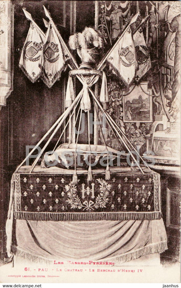 Pau - Le Chateau - Le Berceau d'Henri IV - 61 - castle - old postcard - France - unused - JH Postcards