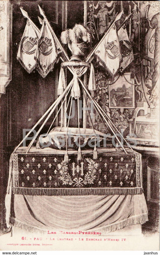 Pau - Le Chateau - Le Berceau d'Henri IV - 61 - castle - old postcard - France - unused - JH Postcards
