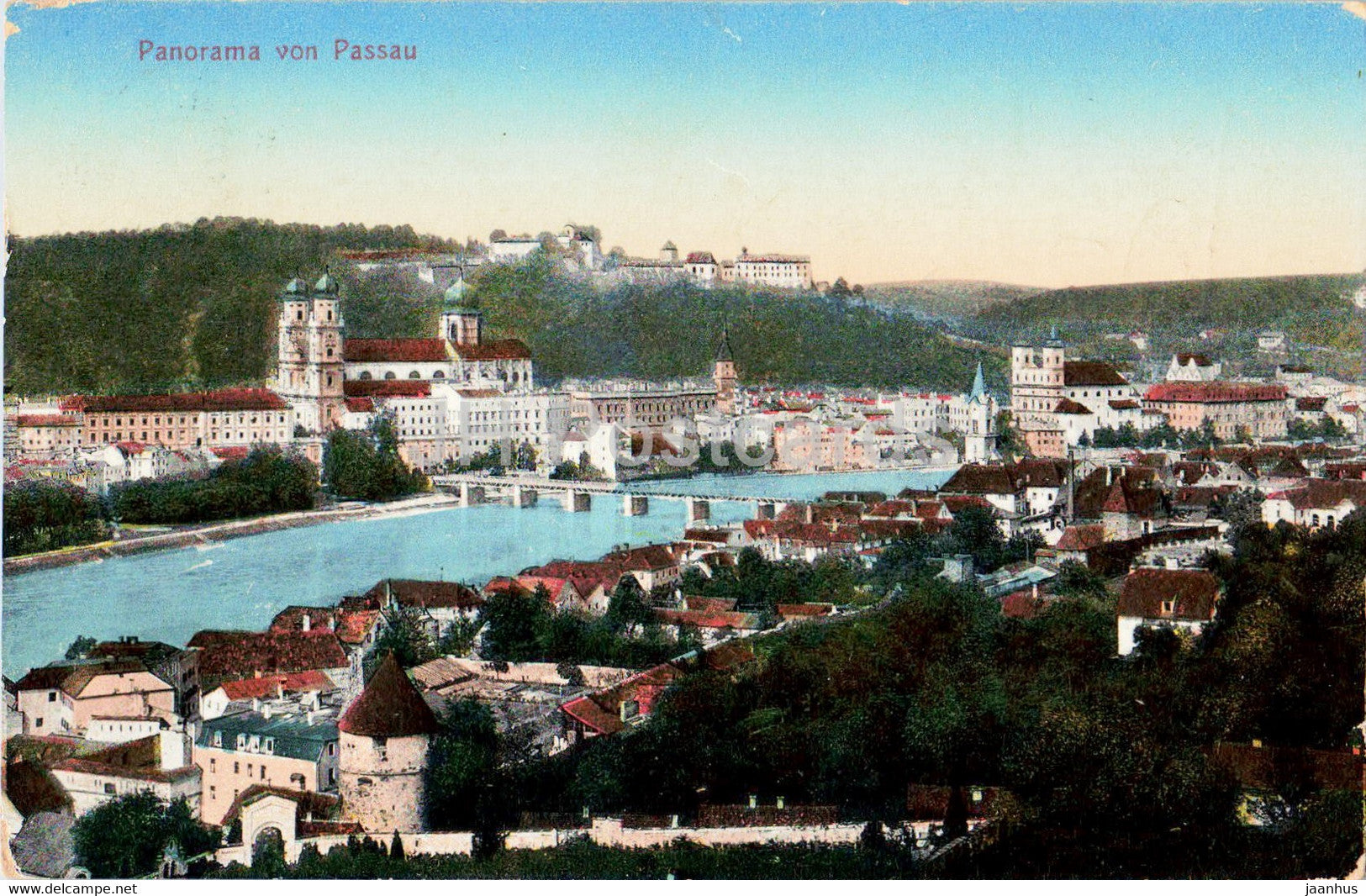 Panorama von Passau - 1669 - old postcard - 1912 - Germany - used - JH Postcards