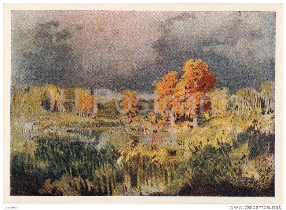 painting by F. Vasilyev - The Swamp - boat - Russian art - 1954 - Russia USSR - unused - JH Postcards