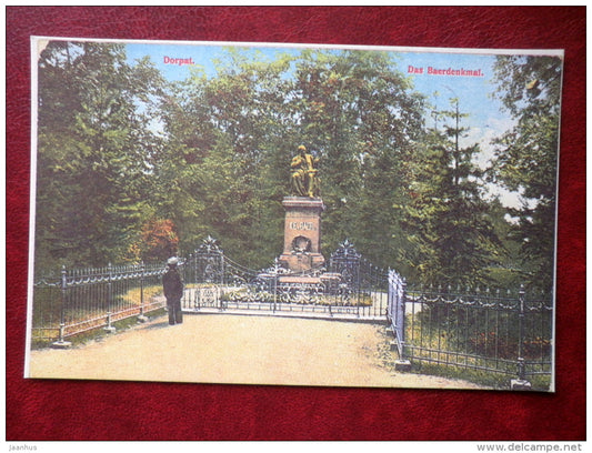 Tartu - Dorpat - monument to K. E. von Baer - old postcard REPRODUCTION!!! - 1981 - Estonia USSR - unused - JH Postcards