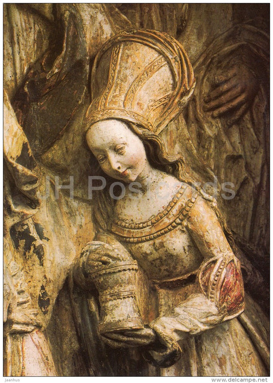 sculpture by Bohemian Master - The Lamentation of Zebrak - Czech art - large format card - Czech - unused - JH Postcards