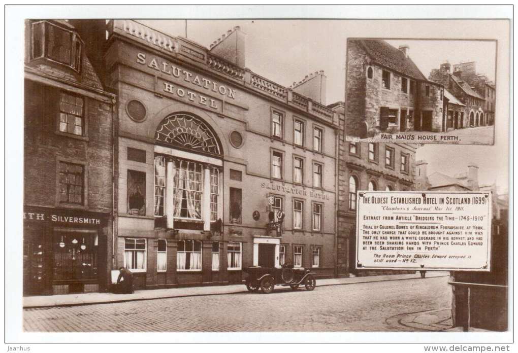 Salutation Hotel - Car - Perth - Scotland - UK - The Star Series - old postcard - unused - JH Postcards