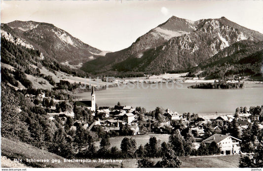 Schliersee geg Brecherspitz u Jagerkamp - 3574 - old postcard - 1956 - Germany - used - JH Postcards
