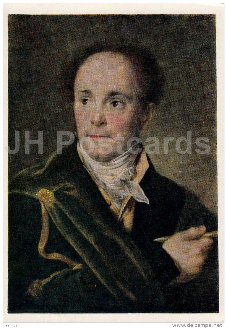 painting by V. Tropinin - Portrait of the painter-engraver E. Skotnikov - Russian art - 1963 - Russia USSR - unused - JH Postcards