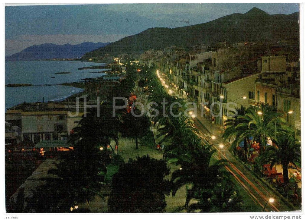 Lungomare , Notturno - Loano - Savona - Liguria - Italia - Italy - sent from Italy to Germany 1971 - JH Postcards