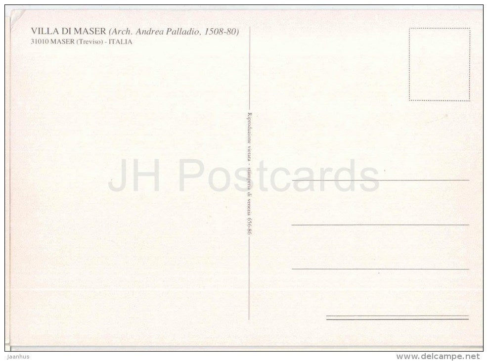 Villa di Maser - Vicenza - Veneto - 31010 - Italia - Italy - unused - JH Postcards