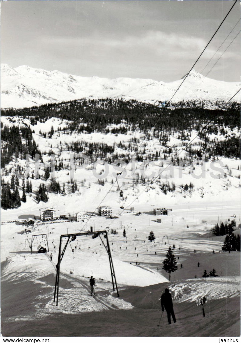 Passo Monte Croce Comelico 1656 m - Kreuzberg Pass - skilift - alpine skiing - Italy - used - JH Postcards
