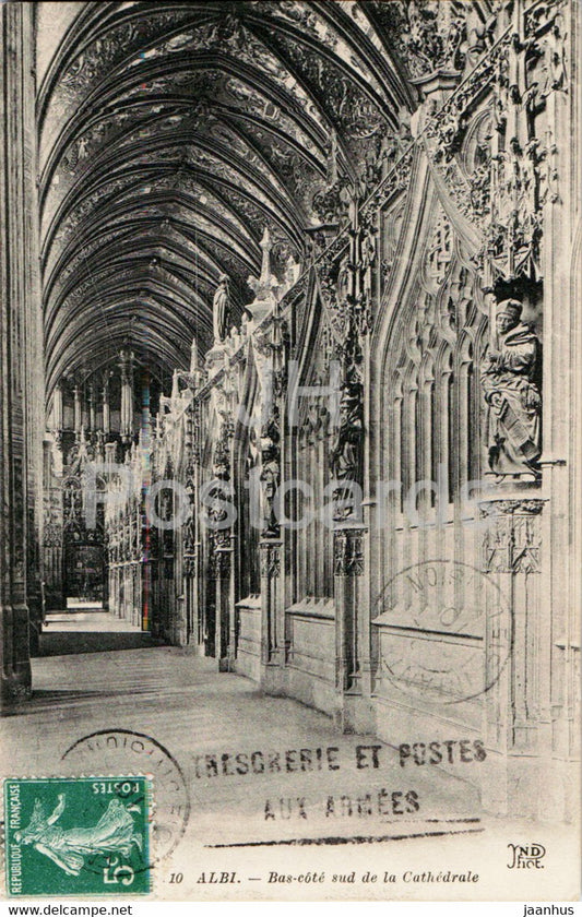 Albi - Bas Cote sud de la Cathedrale - cathedral - 10 - old postcard - 1910 - France - used - JH Postcards