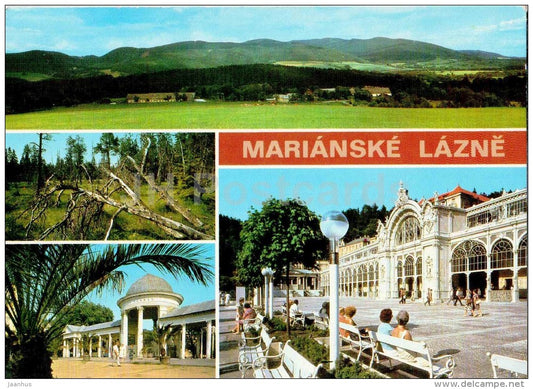 panorama Slavkov Forest - Kladska peat - spa - Marianske Lazne - Marienbad - Czechoslovakia - Czech - used 1983 - JH Postcards