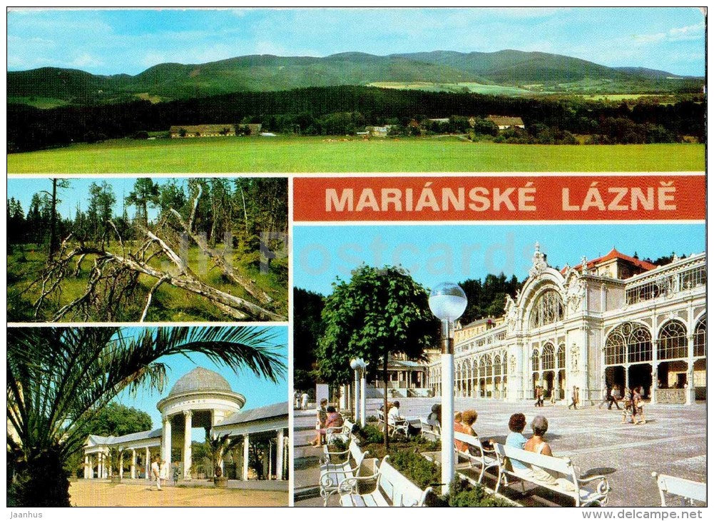 panorama Slavkov Forest - Kladska peat - spa - Marianske Lazne - Marienbad - Czechoslovakia - Czech - used 1983 - JH Postcards