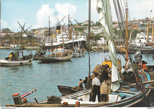 Lisbon - Lisboa Ribeirinha - Riparian Lisbon - port - ship - boat - 1986 - Portugal - used - JH Postcards