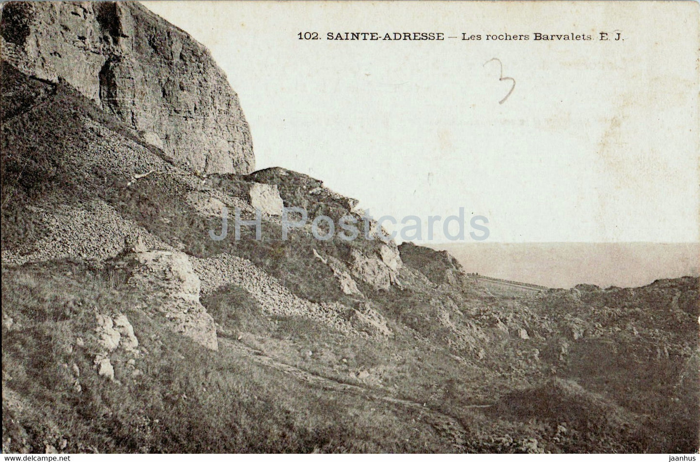 Sainte Adresse - Les Rochers Barvalets - 102 - old postcard - France - unused - JH Postcards