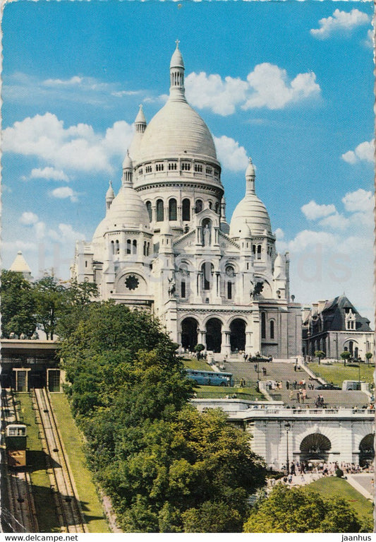 Paris - La Basilique du Sacre Coeur - cathedral - funicular - 1968 - France - used - JH Postcards