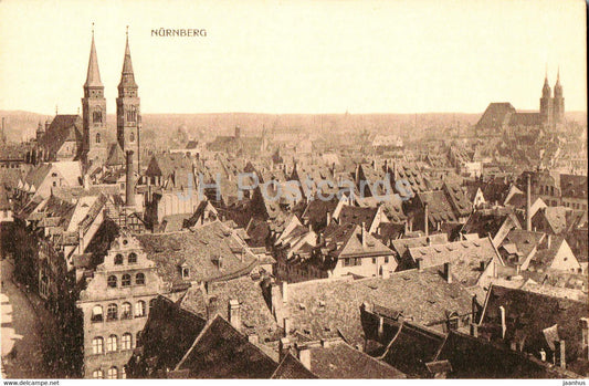 Nurnberg - Nuremberg - City view - W. H. D. 2264 - old postcard - Germany - unused - JH Postcards