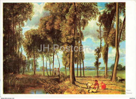 painting by Hans Thoma - Mainlandschaft 1893 - German art - Germany - unused - JH Postcards