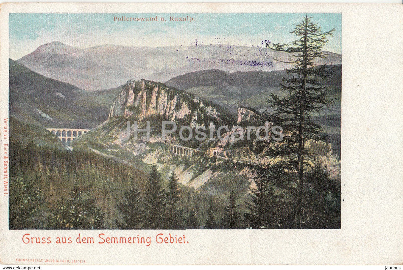 Gruss aus dem Semmering Gebiet - Polleroswand u Raxalp - Drucksache - old postcard - 1900 - Austria - used - JH Postcards
