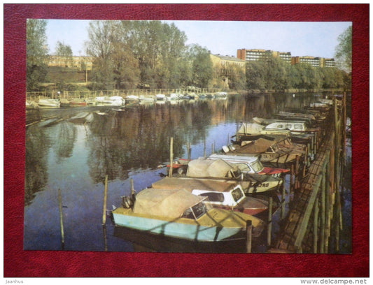 river Emajõgi - boats - Tartu - 1978 - Estonia USSR - unused - JH Postcards