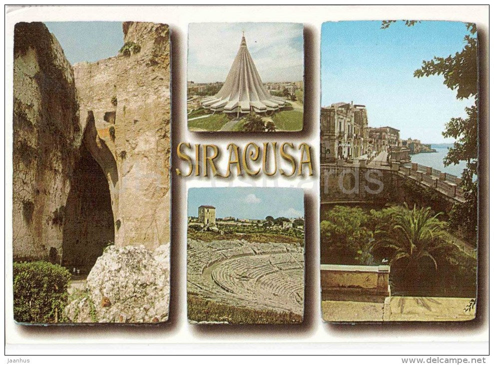 Orecchio di Dionisio , Teatro Greco , Fontana - Siracusa - Sicilia - Italia - Italy - sent from Italy to Germany 2005 - JH Postcards