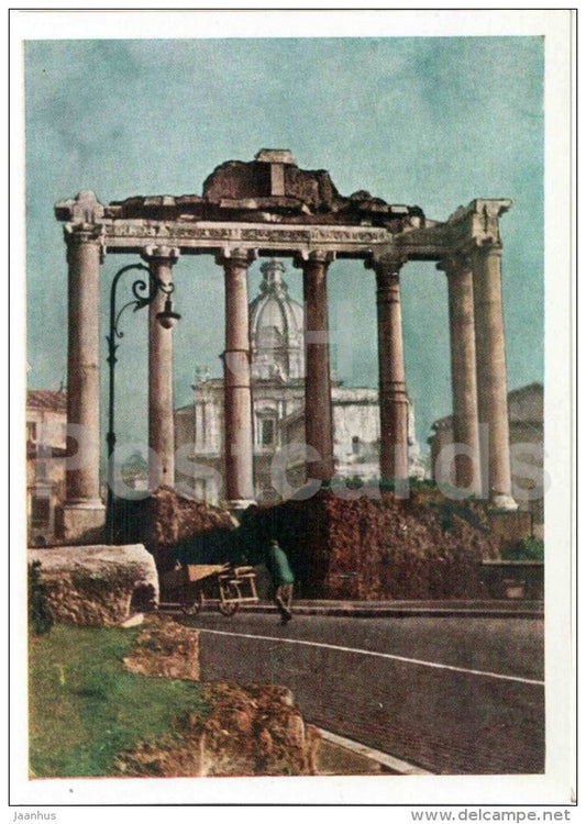 ruins of Forum - Rome - European Views - 1958 - Italy - unused - JH Postcards