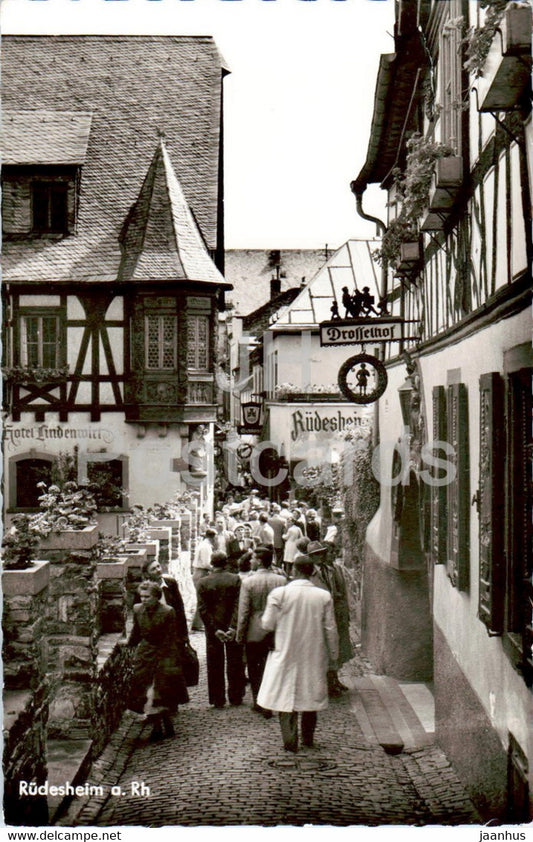Rudesheim a Rh - Die Drosselgasse - old postcard - Germany - used - JH Postcards
